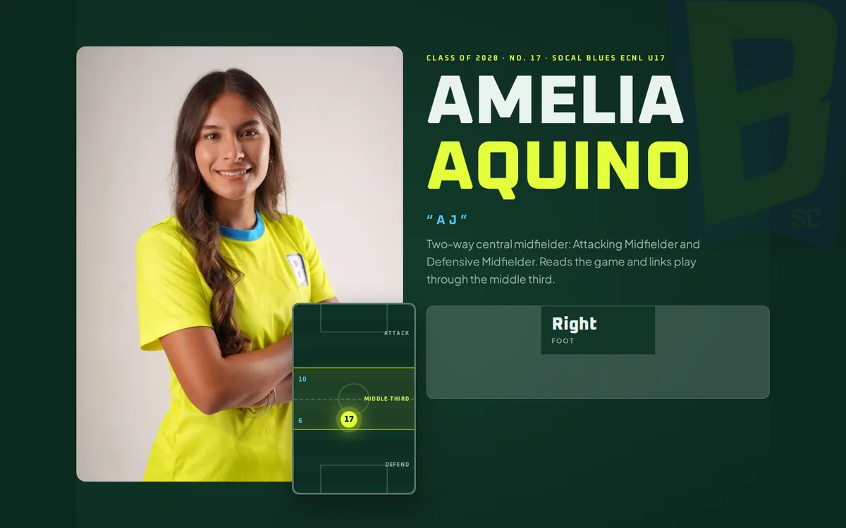 Amelia's profile page