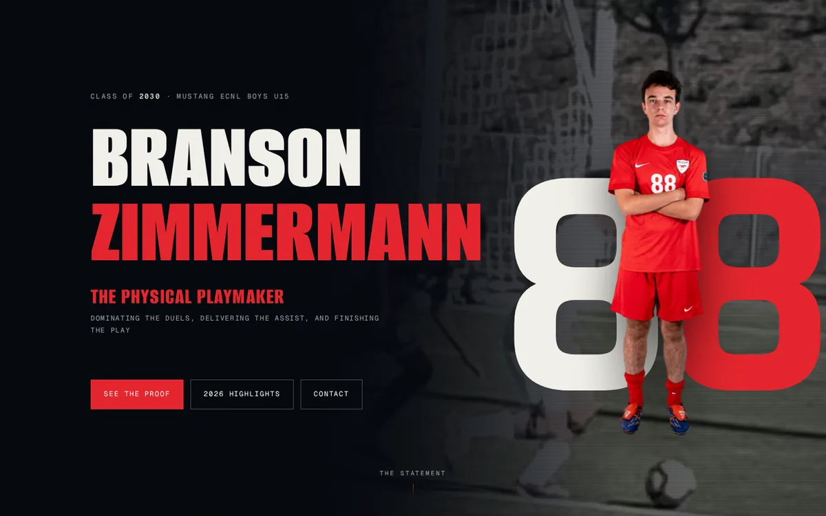 Branson's profile page