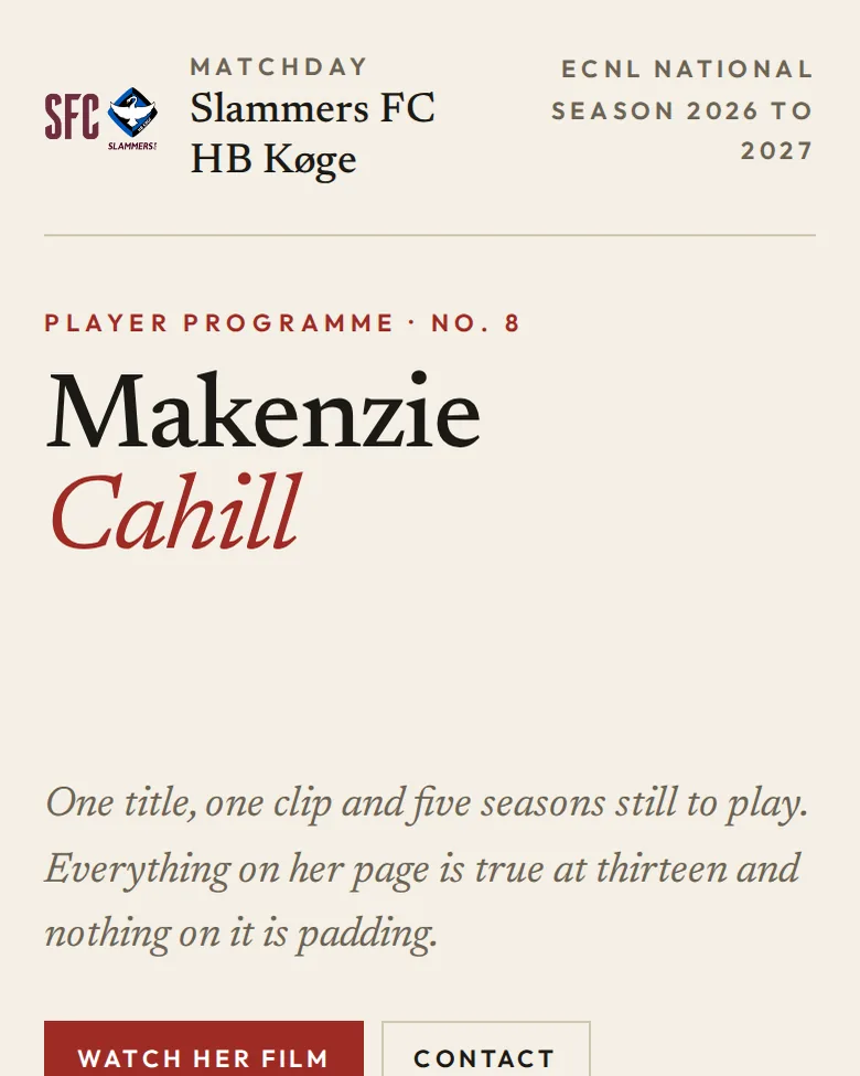 Makenzie Cahill profile page