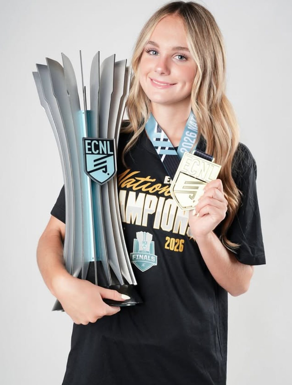 Trophy and medal, ECNL U15 national champions 2026