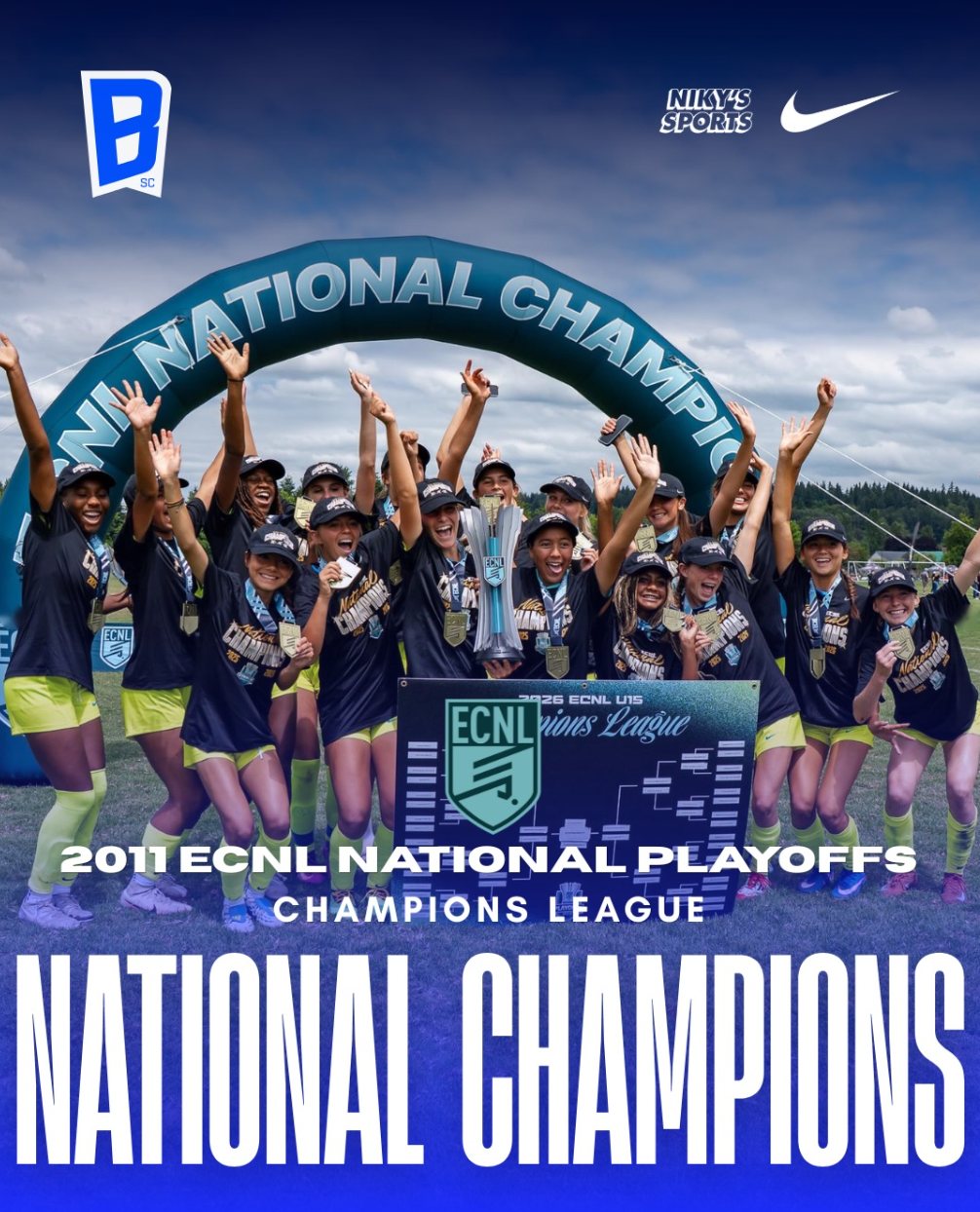 SoCal Blues 2011 ECNL, national champions, Champions League (club graphic)