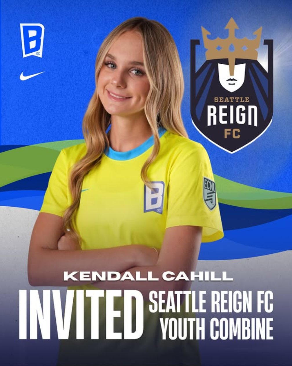 Invited to the Seattle Reign FC Youth Combine (club graphic)