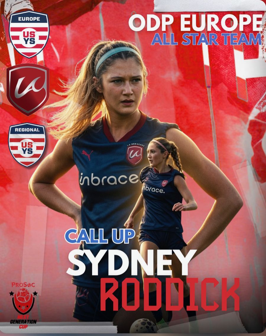 From California to Germany. Welcome Sydney to the ODP Europe U17 Girls All-Star Team, ready to bring her talent and compete at the Next Generation Cup.